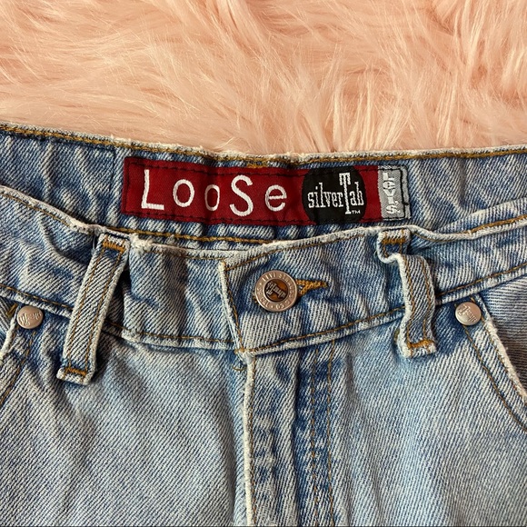 Vintage Levis SilverTab Loose Womens High Rise Shorts 11/12 M (30) Blue Wash - Picture 4 of 7